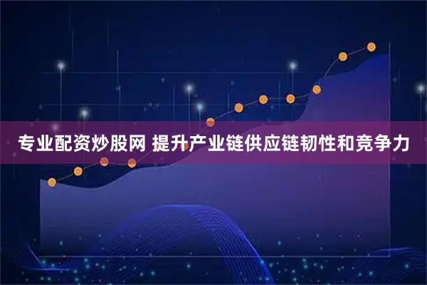专业配资炒股网 提升产业链供应链韧性和竞争力